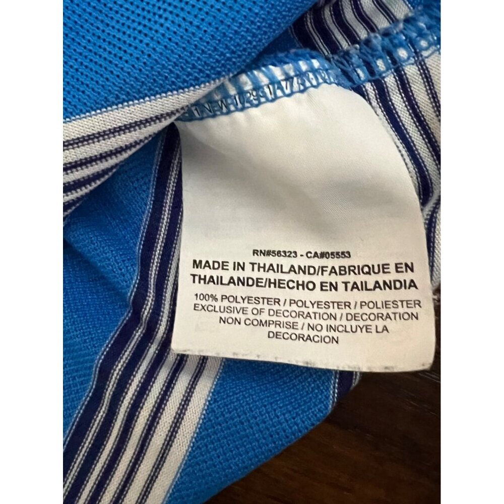 Nike Golf Standard Fit Striped Polo Shirt Blue White Mens Medium Dri-Fit Active - Picture 8 of 9